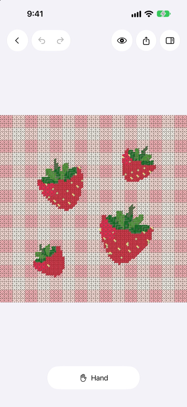 A strawberry gingham design in Preview
