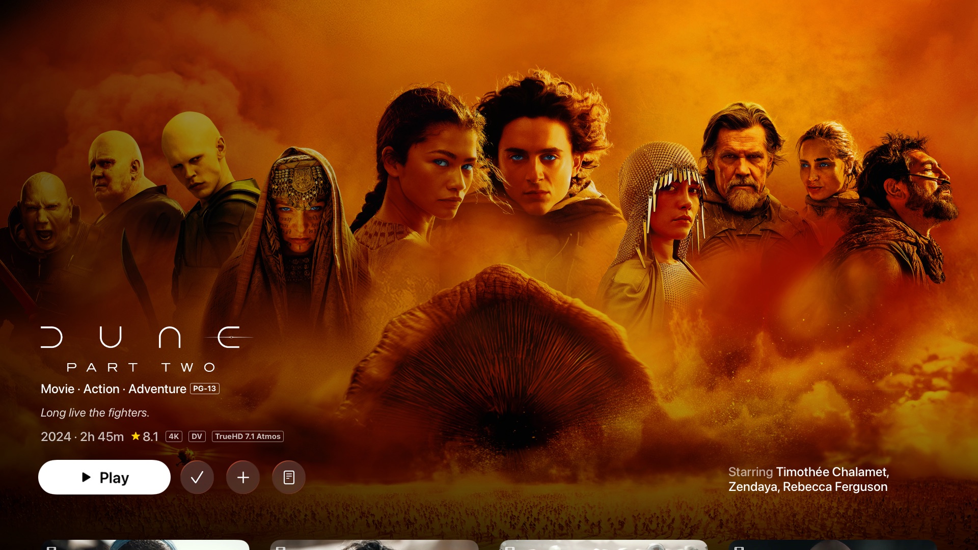 A movie's details page