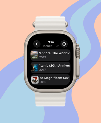 WristStream album list screen